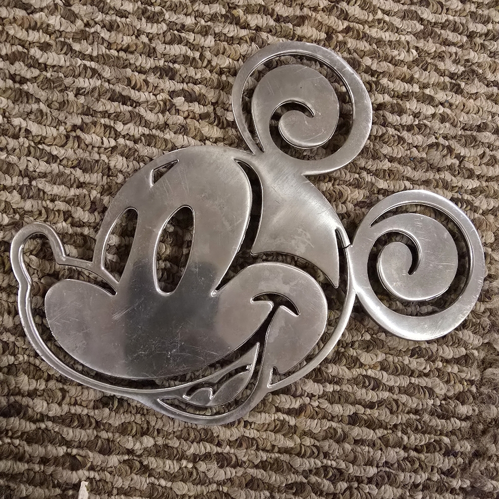 Vintage Aluminum Mickey Mouse Disney Trivet Metal Hot Food Plate Stand - Good⭐️